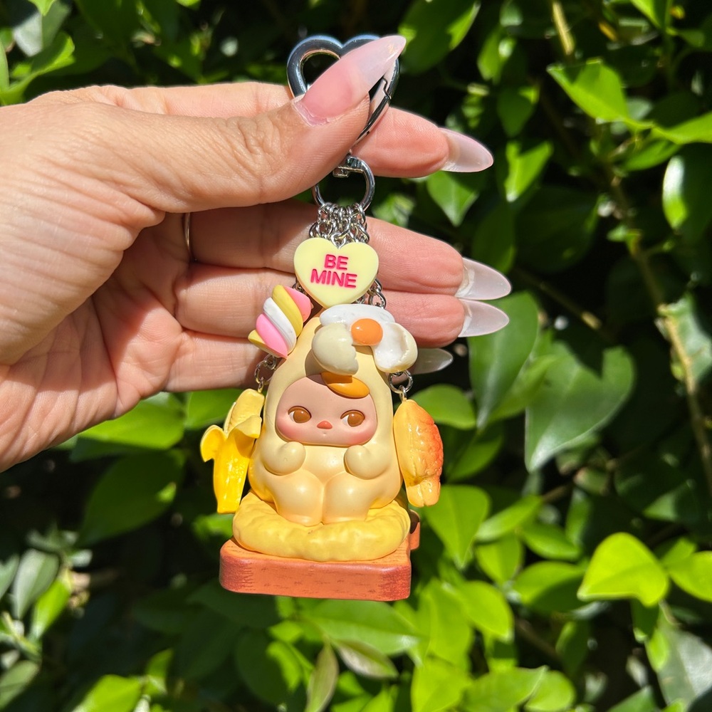 Pop Mart Pucky Egg Cute Keychain with Heart Charm